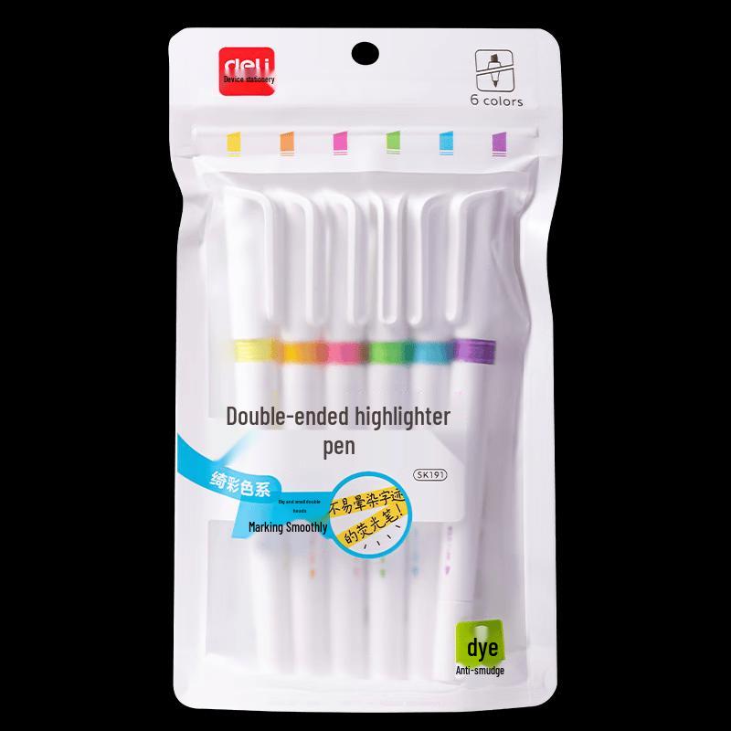 Deli Double-Ended Highlighter Pen Set