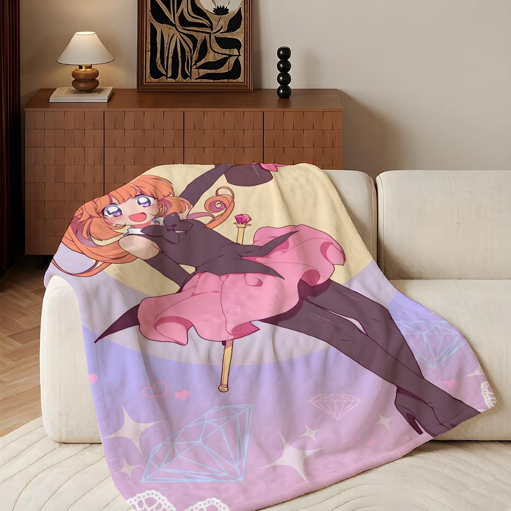Anime S-Saint T-Tail Throw Flannel Throw Blanket, Lightweight Cozy, Durable Washable cute Cool