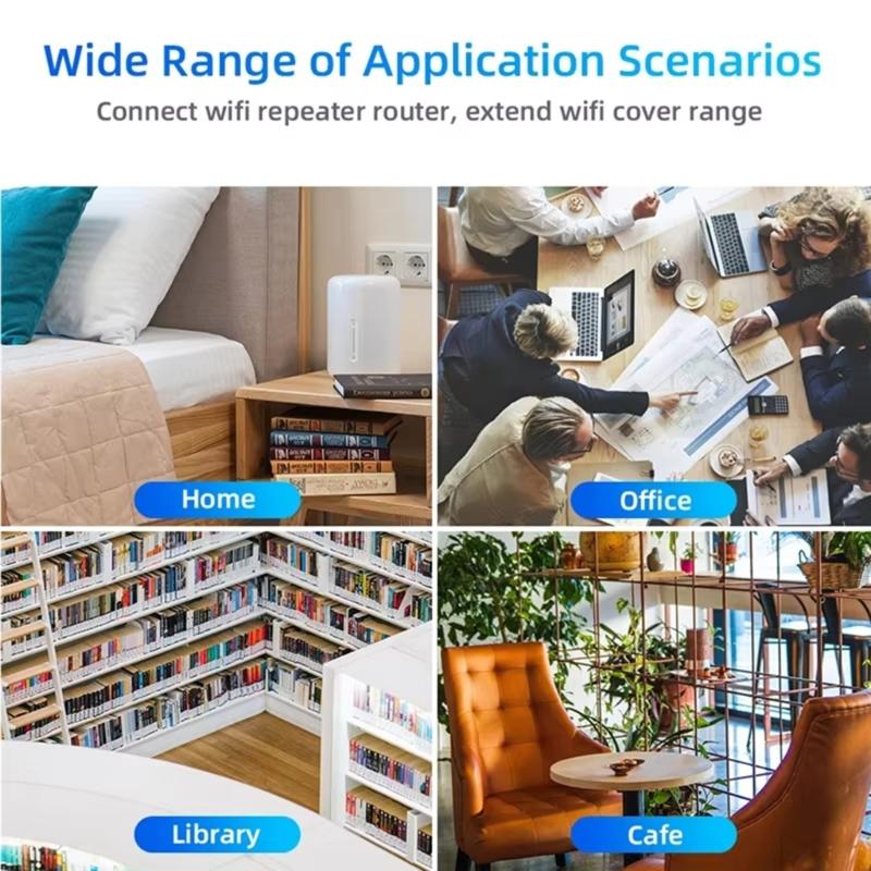 WiFi Extender with 6 Antennas WiFi Repeaters Amplifer 2.4GHz Networks Amplifier WiFi Booster WiFi Signal Booster