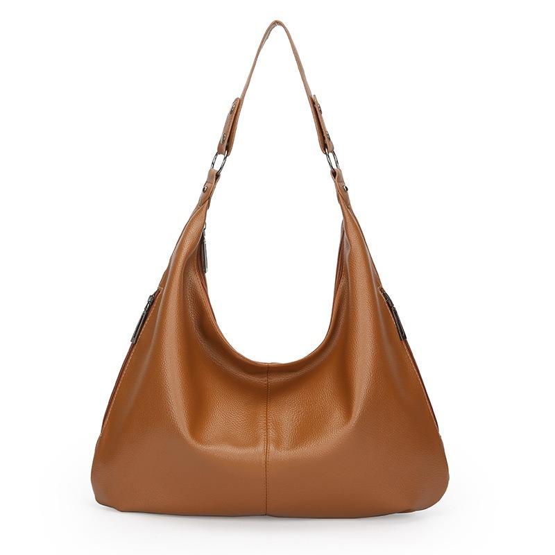 Large capacity commuter tote bag retro oil wax leather handbag high sense versatile shoulder women's bag tide