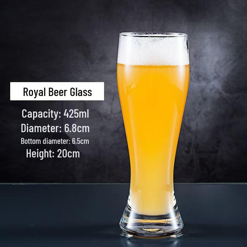 Large Capacity Waist-Slimming Crystal Beer Mug - Thickened Wheat Craft Glass for Household Use