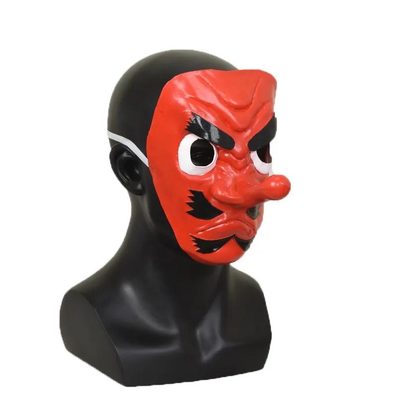 Anime Kimetsu No Yaiba Urokodaki Sakonji Red Latex Tengu Mask Anime Cosplay Accessories Halloween Party Prop Maks