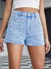 Rivet Rhinestone Denim Shorts for Women