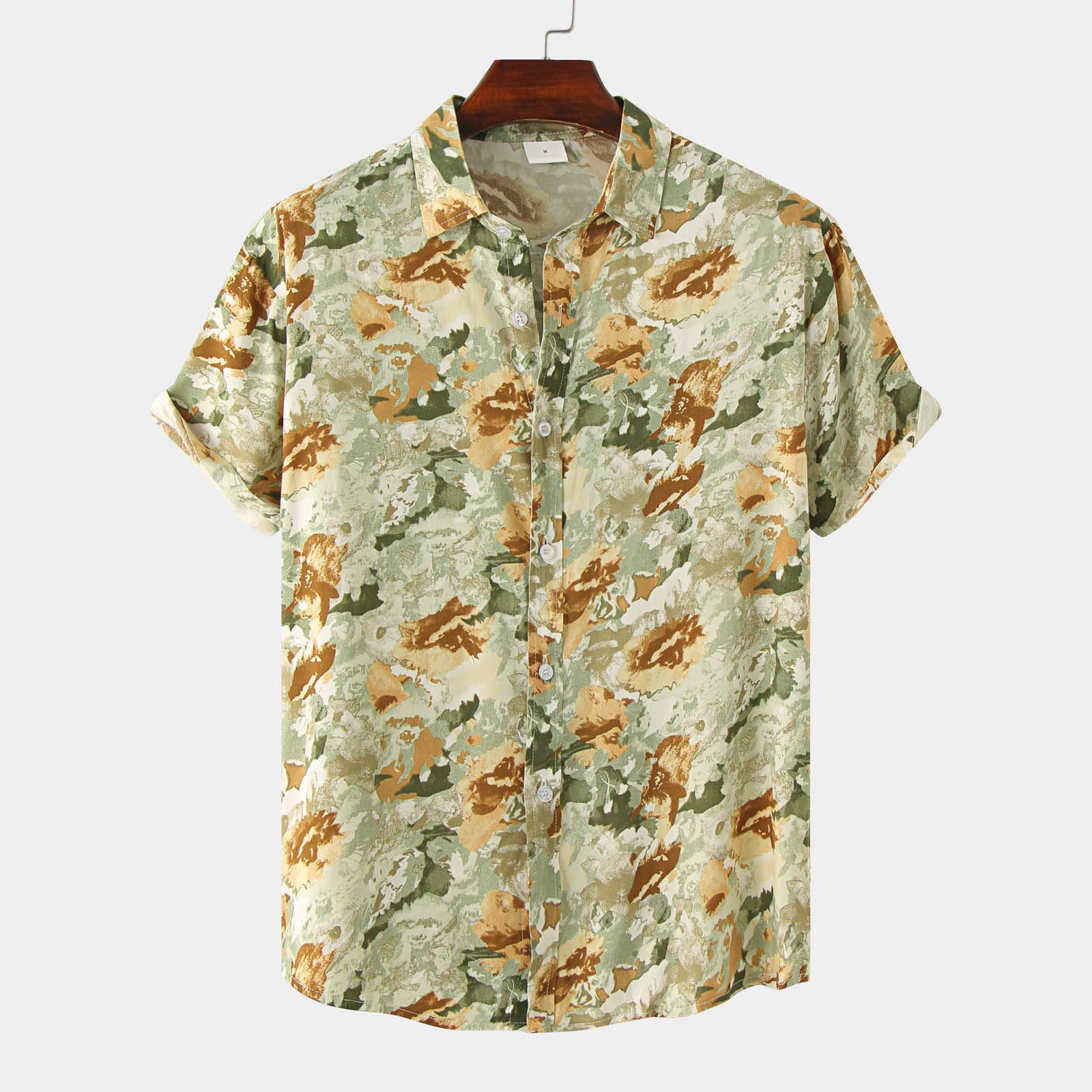 

Новая летняя мужская рубашка с короткими рукавами и гавайским принтом больших размеров L