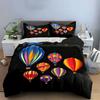 Colorful Hot Air Balloon Set Soft Comfortable Duvet Cover Bedding Set Included 1*Duvet Cover & 2*Pillowcases, Gift
