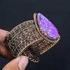 Pierre précieuse de sédiments de mer violets, fil de cuivre pur enveloppé, manchette/bracelet fait à la main, bijoux réglables