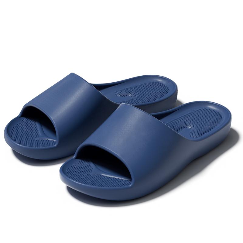 

Women Home Slippers Flat Soft Beach Slides Comfortable Non-slip Men Bathroom Slippers 44-45 темно-синього кольору