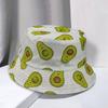 Cappello da Pescatore Stampa Avocado Bicolore Aste Piatte Traspirante Protezione UV Protezione Solare Decorativo Rinfrescante Fantasia Frutta Cappello a Secchiello Copricapo
