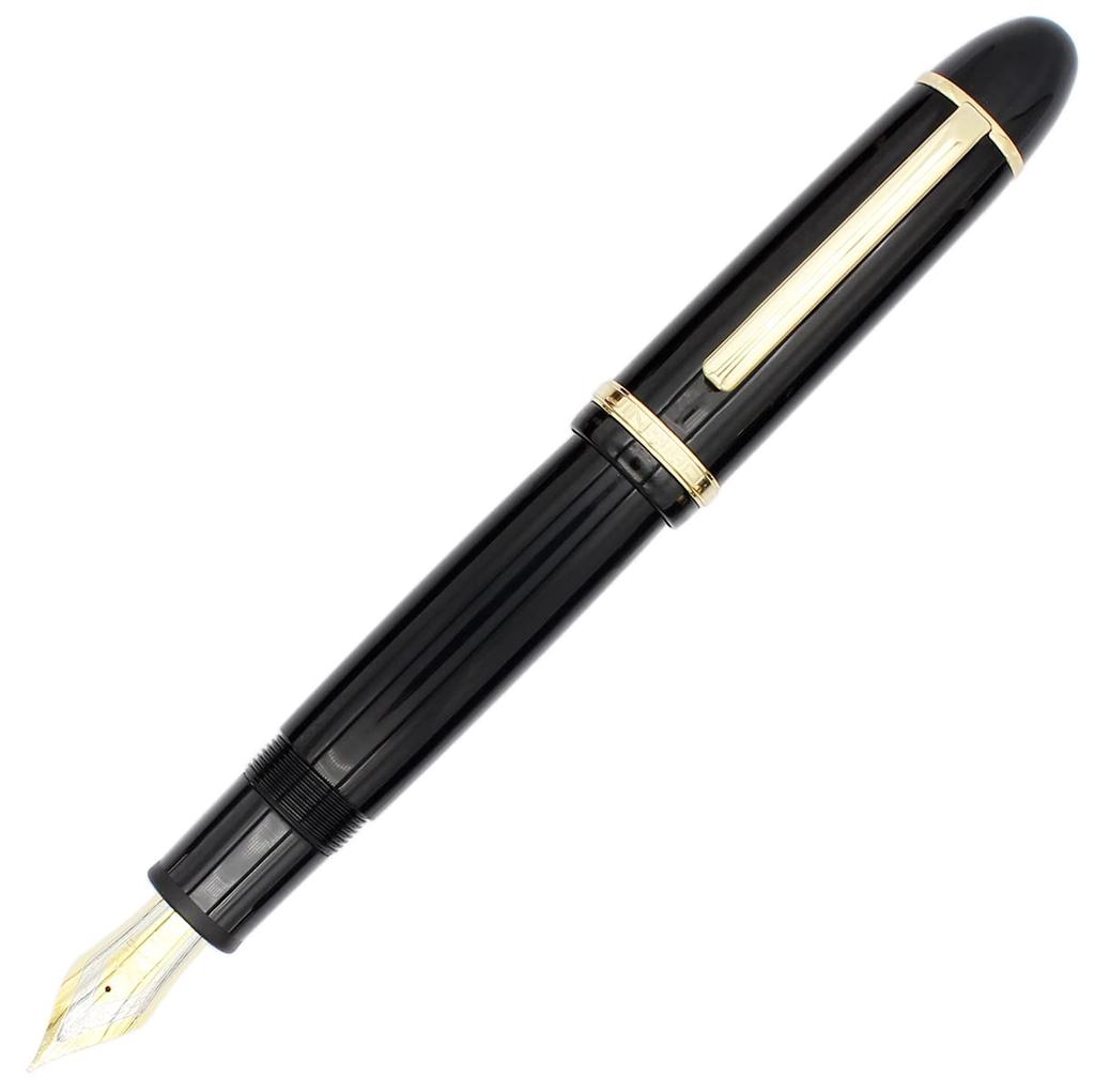 Gullor X159 Fine Nib Fountain Large Gold Gift Black Pen, Acrylic, Size, Trim, Boxed,
