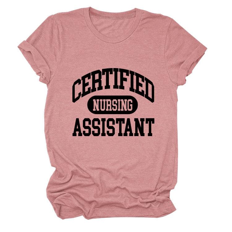Certified nursing new short-sleeved women's fashion T-shirt large size