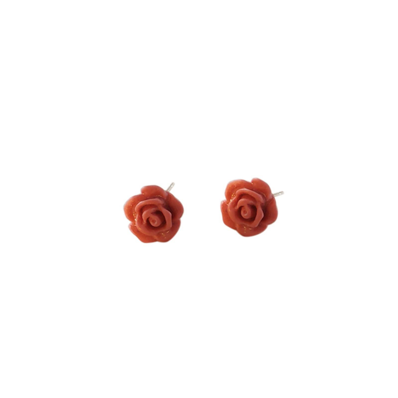 

Resin Rose Flower Stud Earrings Small Lightweight Floral Design Hypoallergenic Jewelry for Everyday Wear and Special Occasions