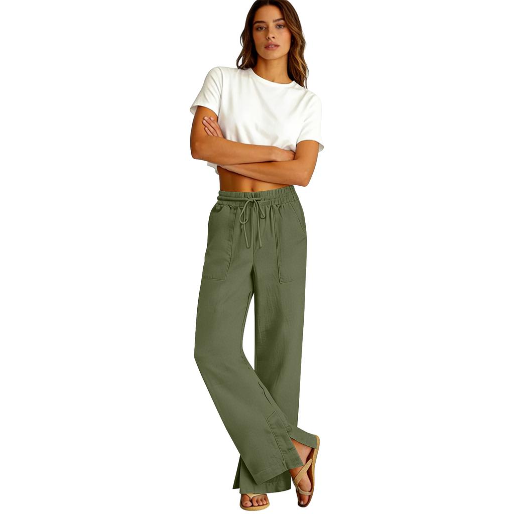 Pantaloni Sportivi da Donna Fitness Casual Larghi Elastici Pantaloni da Jogging Pantaloni Dritti a Gamba Larga Pantaloni Casual Pantaloni da Yoga