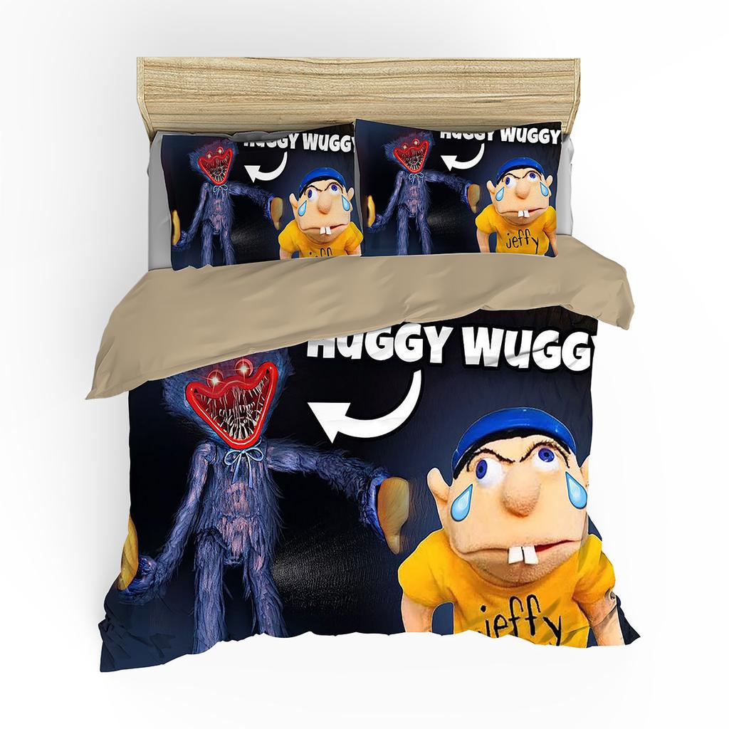 Indecor Cartoon Jeffy 3D Printed Duvet Case Pillowcase Bedding Set Twin Full Queen King Size For Kids Bedroom