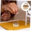 Totority Miniature Woven Basket for Dollhouse Realistic Handheld Prop for Home Decor Crafts and Photography Mini House Supplies Color