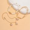 Women's Layer Shell Anklet Trio Glass Bead Starfish Cowrie Designs Beach Jewelry Footwear