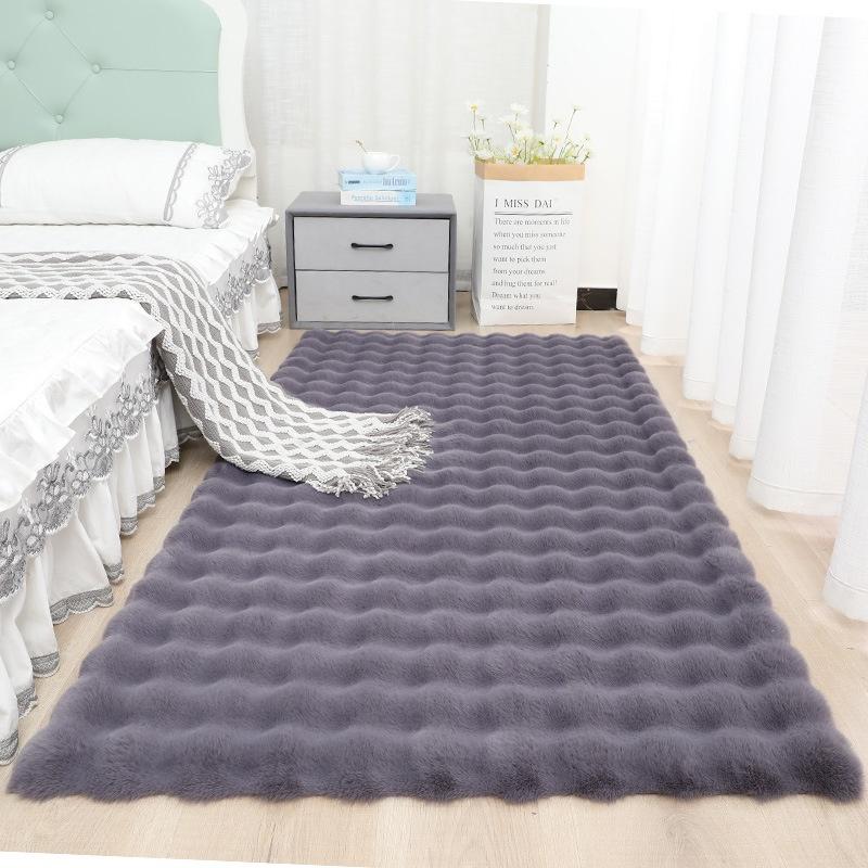 Teppich Bubble Velvet Haushalt Plüsch Schlafzimmer Bettseite Decke Vollflächig Tatami Imitation Kaninchenfell Teppich Wohnzimmer Bodenmatte