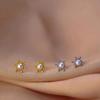 S925 Sterling Silver Flower Design Shell Bead Stud Earrings Elegant All-Match Flower Mini Earrings Women