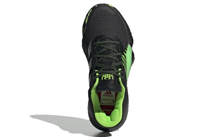 adidas DON. Ausgabe #1 J Rutschfest Leicht Niedrig geschnitten Kinder Basketballschuhe Schwarz Grün Jugendliche EF2933