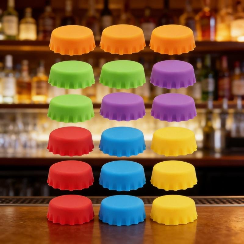 Lebensmittelechte elastische Bierflaschenverschlüsse Silikon Auslaufsicher Für Standardflaschen 6 Verschiedene Farben