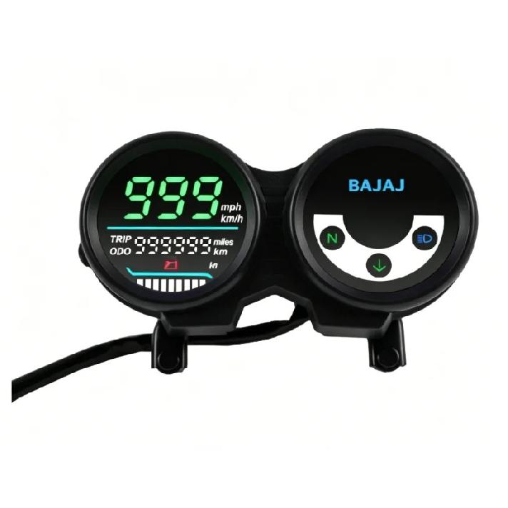 Motorcycle Digital Speedometer Odometer Dashboard Gauge For Bajaj CT100 CT 100 Dual Round LED Instrument Cluster Fuel Meter