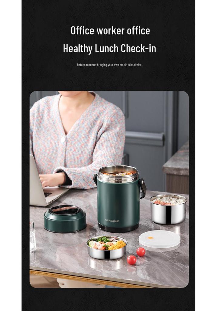 Mi Bi Nuan 304 Stainless Steel Insulated Lunch Box for Office and Students