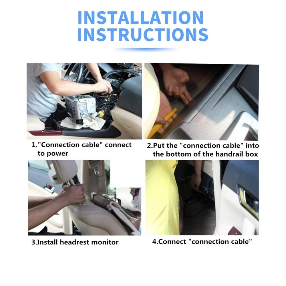 TOYOUSONIC Auto-Kopfstützenmonitor, universell, 7 Zoll, LED-Bildschirm, Multimedia-MP5-Player, Kissen, unterstützt USB/SD-Eingang, FM/Lautsprecher/Kamera