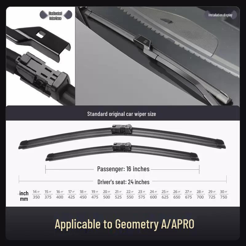 Geely Geometry A Frameless Wiper Blade - Silent Rubber Strip Car Accessory Frameless Wiper Blade