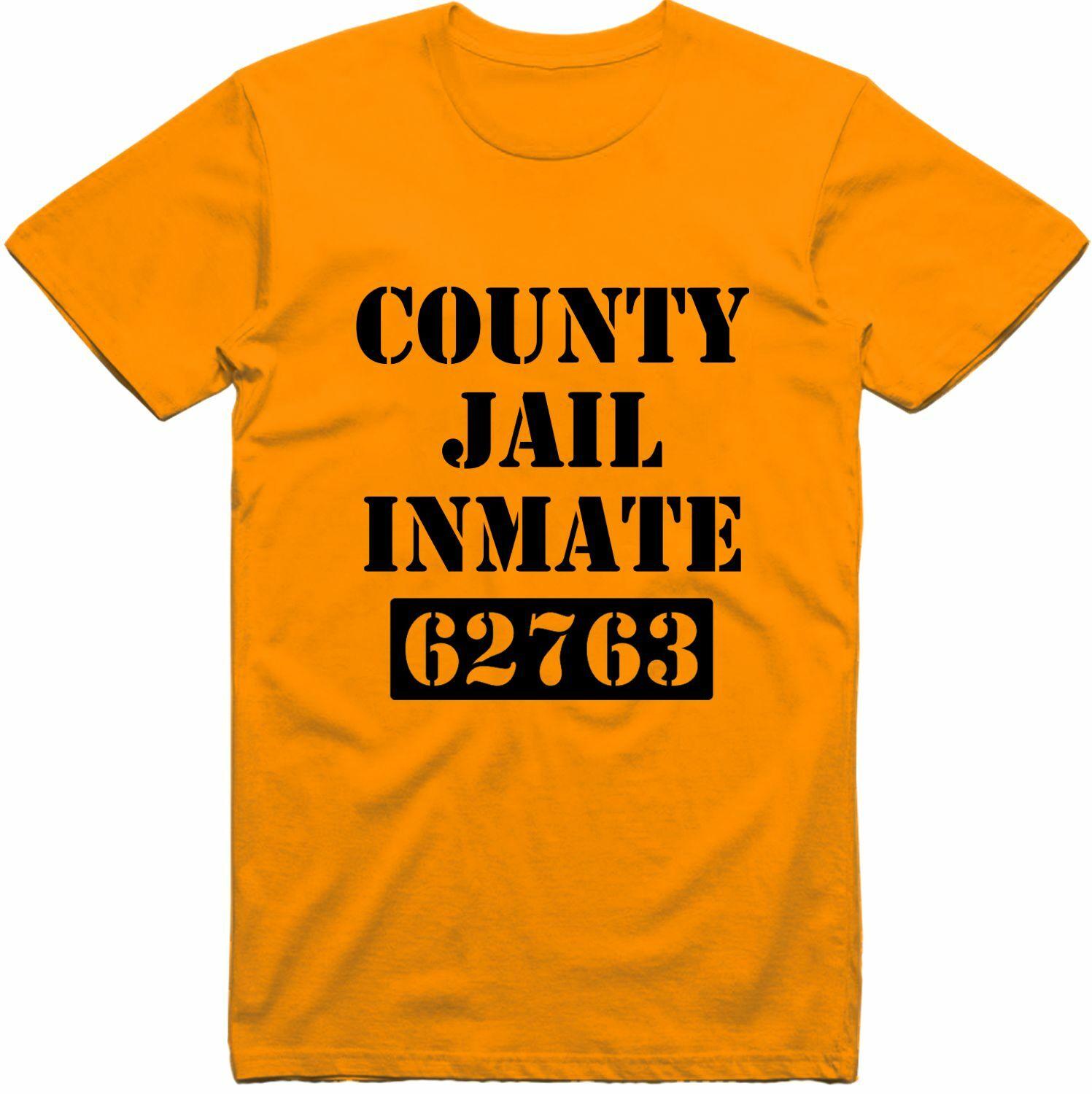 Orange County Jail T Shirt Funny Costume Regular Fit 100% Cotton Tee S разноцветный
