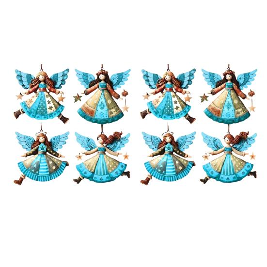 Christmas Wooden Angel Ornaments Rustic Angel Christmas Tree Ornament Retro Small Angel Hanging Decoration for Holiday Party Decor