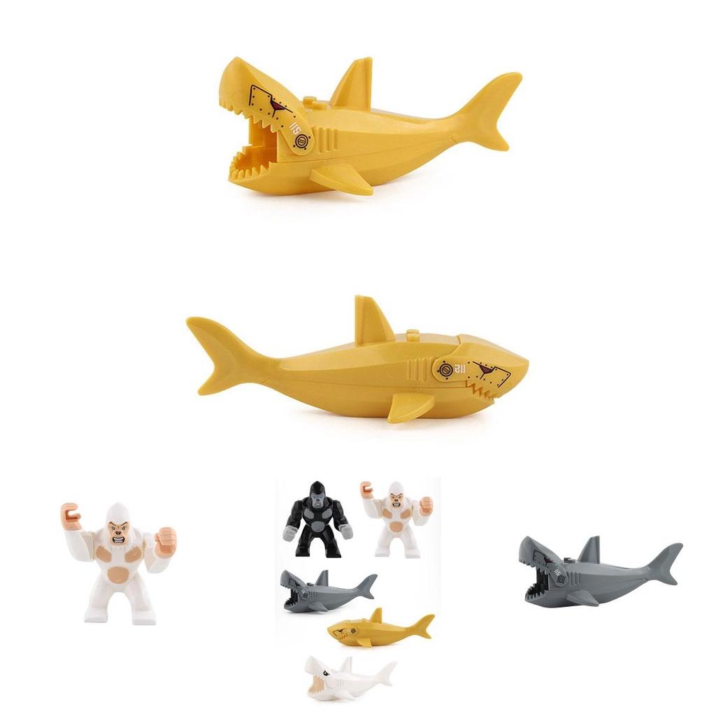 Mini Assembly Building Blocks Model Crocodile Shark Orangutan Decoration Blocks For Children Plastic Material