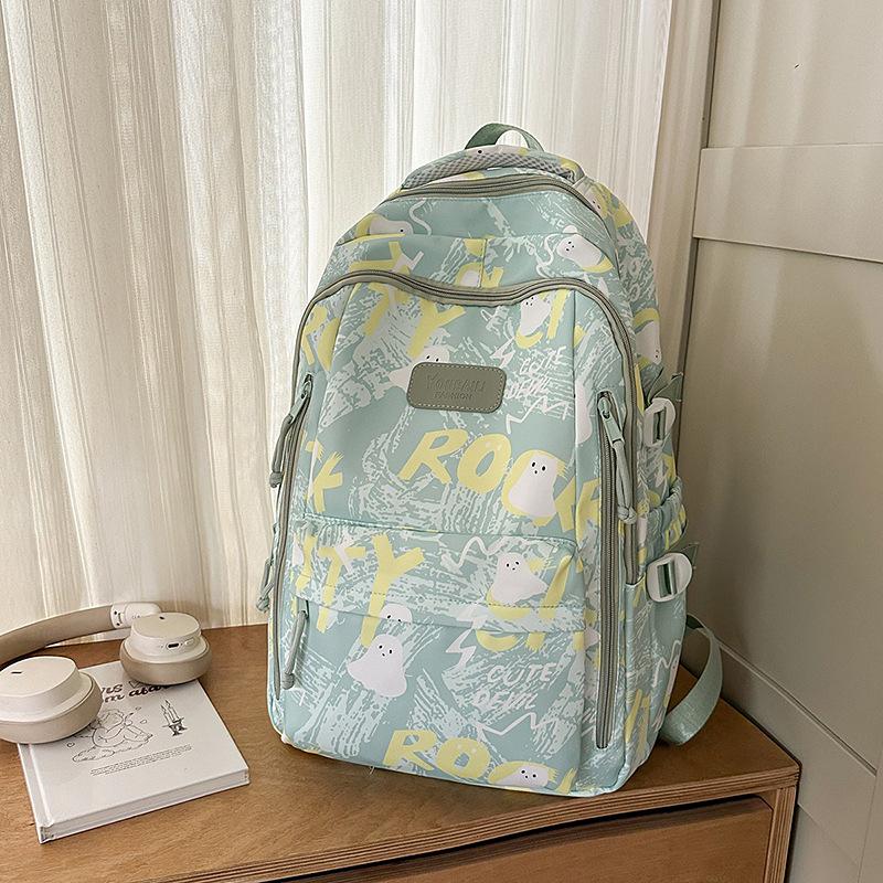 

Высокая ценность, свежая и милая личность, рюкзак с контрастным граффити, легкий рюкзак для ученика средней школы