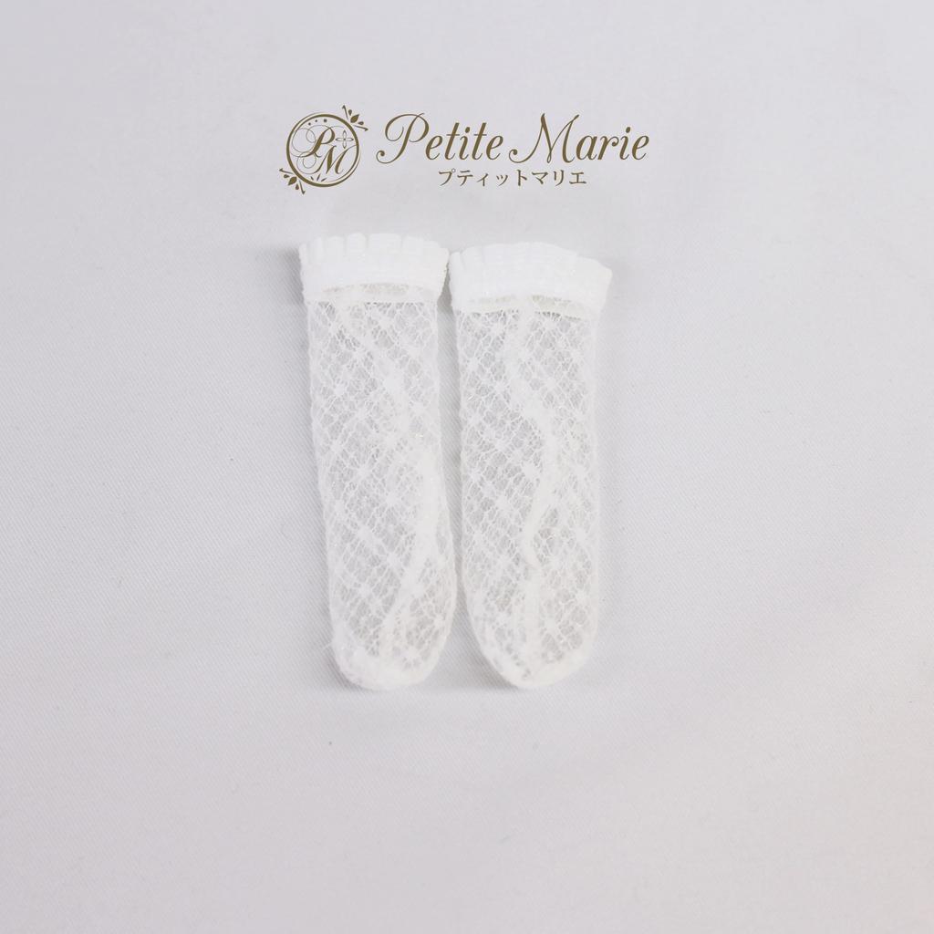 [Petite Marie] 13 DD Compatible Sheer and Soft Touch Glitter Socks, White, 60cm Doll, BJD, Doll Clothes [Petite Marie] [No.0209]
