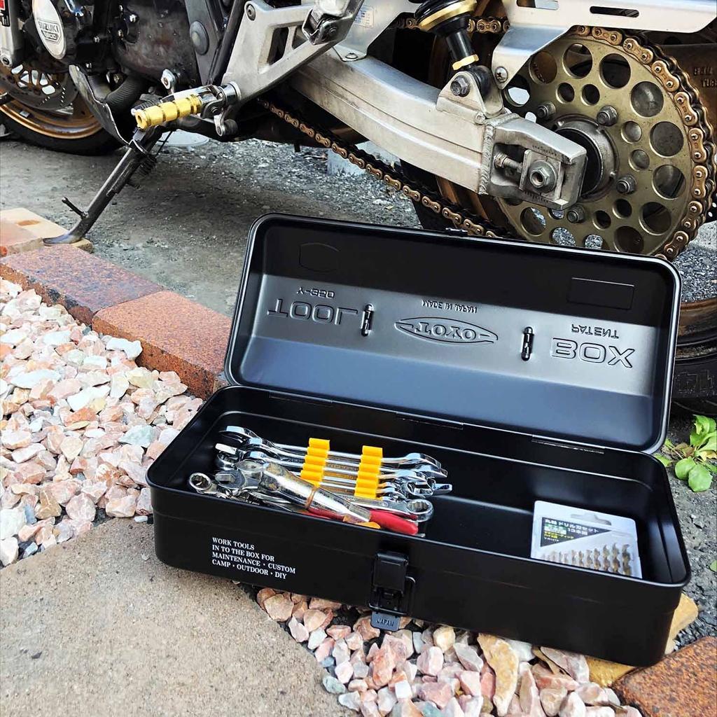 Yamashiro Steel Tool Tool W360 x D150 x (Yamashiro) Yamashiro-made Mountain-Shaped Box, Box, Camping, Interior, Garage, H110mm, Black, YK-032BK