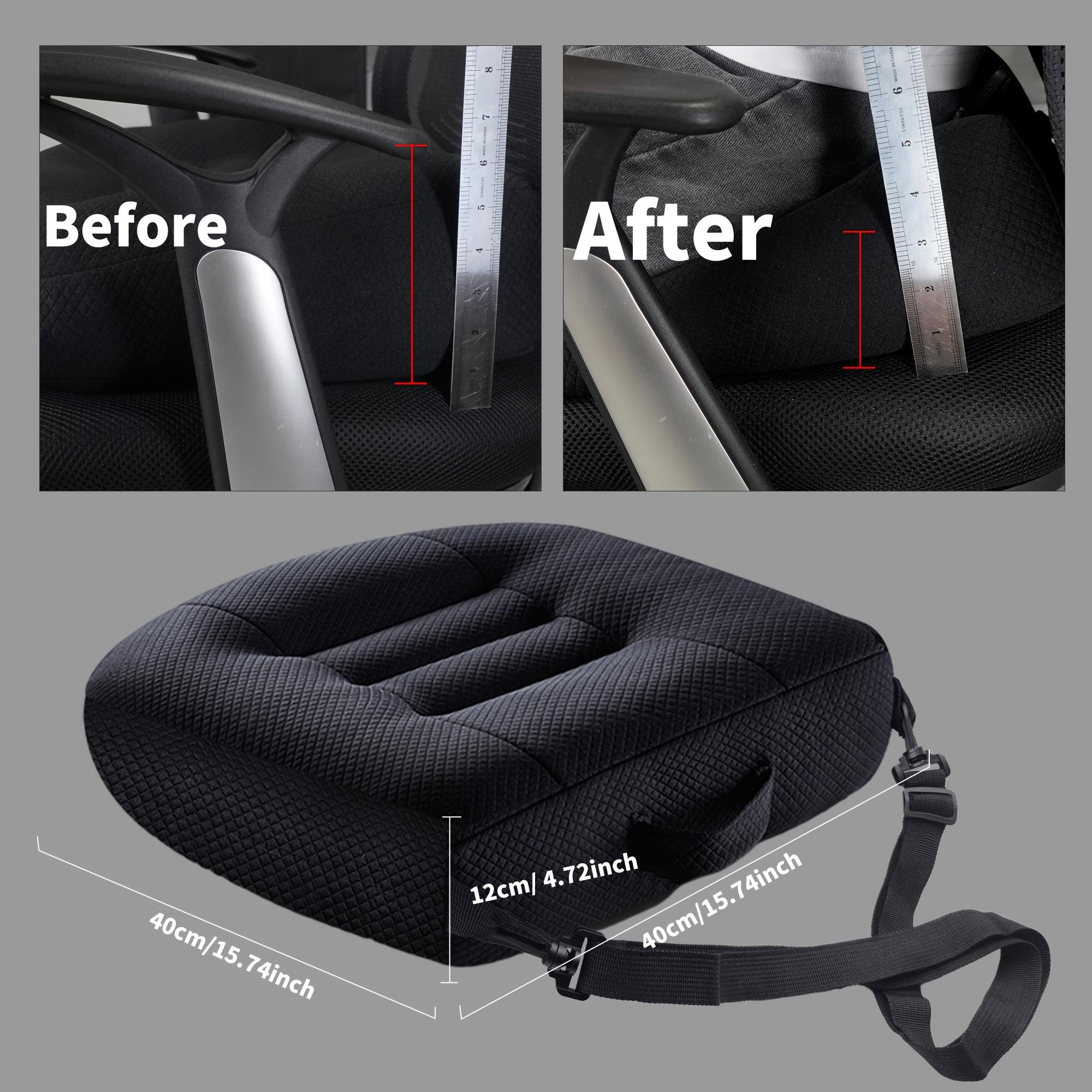 

Height Boost Car Seat Cushion Thickened Pad With Non-slip Bottom Comfort Support For Short Drivers And Elderly Users Auto Seat Pad чёрный