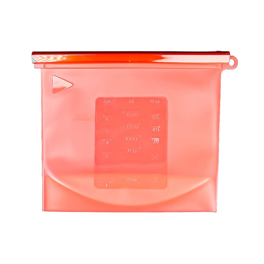 

Силиконовые сумки для хранения продуктов питания: Термостойкие, многоразовые пакеты для запечатывания для кемпинга, еды и фруктов. 500ml красный