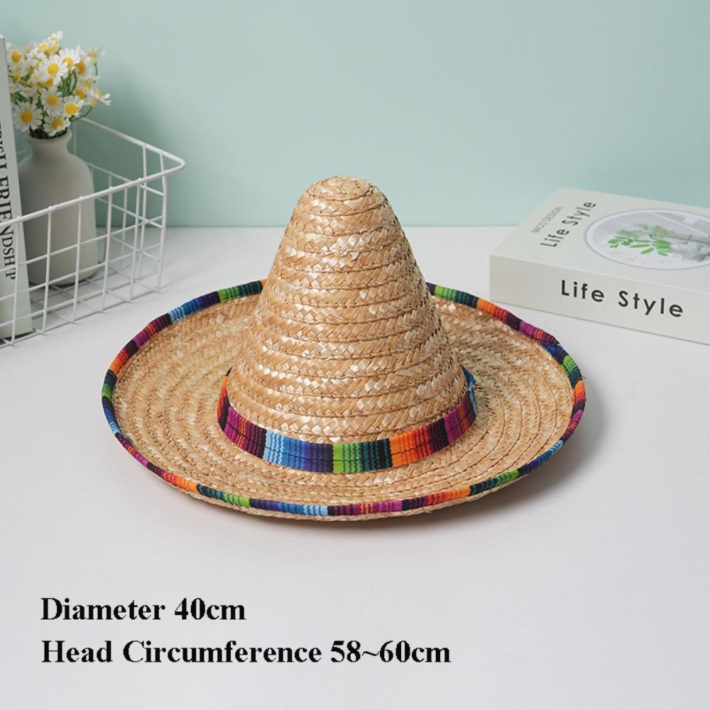 Unisex Mexican Beach Hat Sunscreen 58~60cm Sunscreen Hat Children's Performance Flavors Halloween Hat Men Women Outdoor