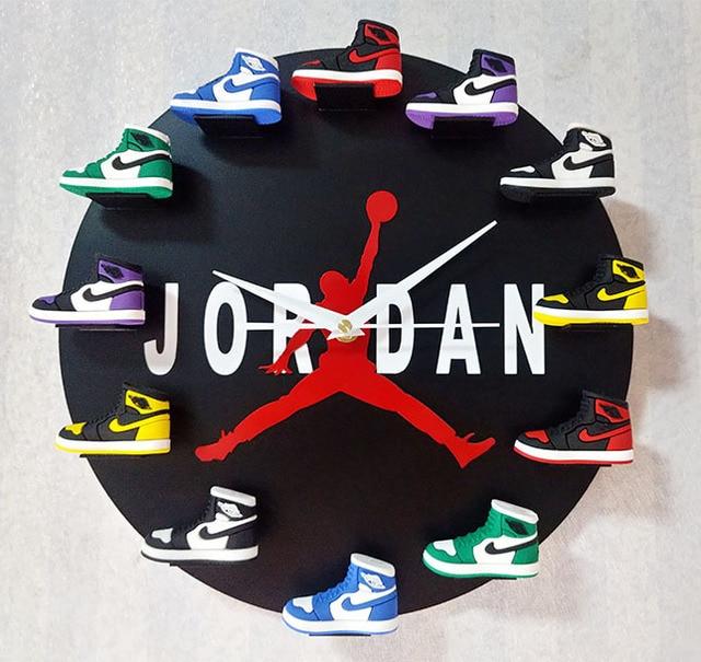 air jordan wall clock with 3d mini sneakers