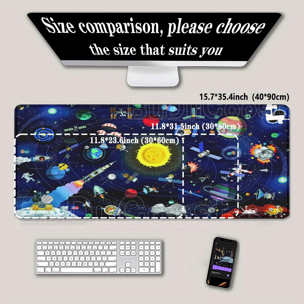 cartoon Universe Space Solar System Mouse Pad XXL Anime Gamer HD print Mousepad PC Gaming offices overlock Keyboard XXL Desk Mat