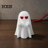 PLA Ghost Sculptures Halloween Figurine, 3D Printed Middle Finger Statue, Spooky Small Statues Ornament for Coffee Table, Shelf, Mantel Desk