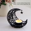 Romantic Moon Candlestick Iron Hollowed Candle Holder for Weddings Christmas Decoration Dining Coffee Table