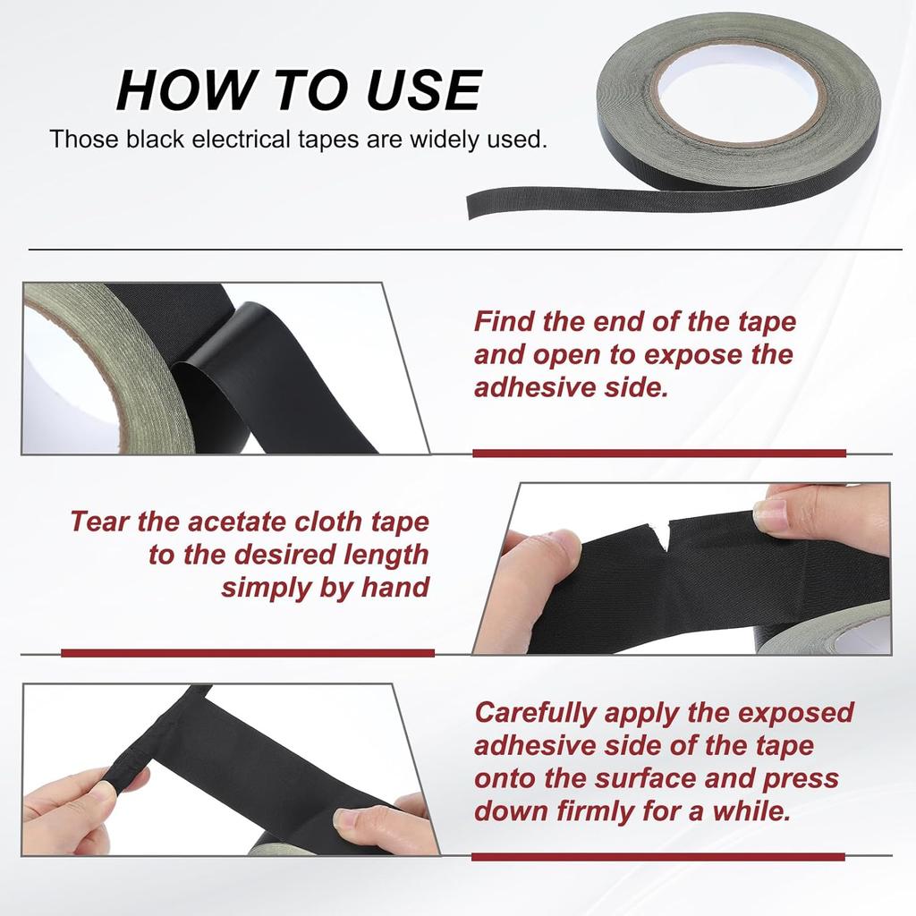 Flame Retardant High Temperature Insulating Acetate Cloth Tape For LCD Repairing Black Acetic Acid Adhesive Tape