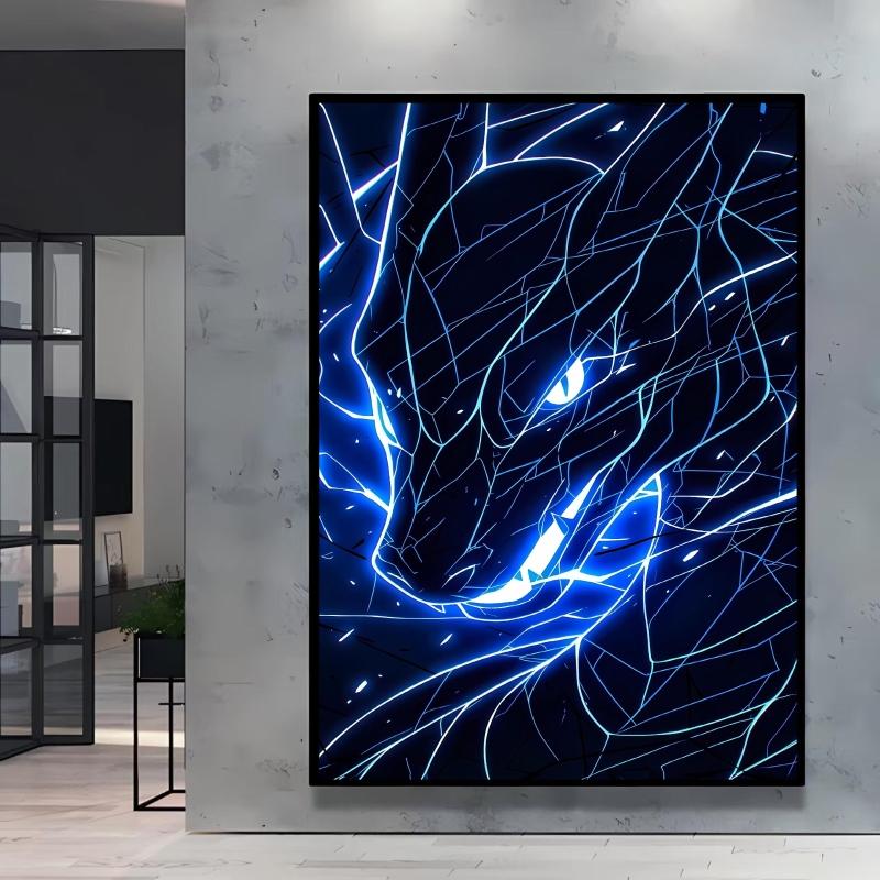Cool Pokemon Lucario Wall Decoration High Quality Canvas Bright and Clear Colors Add A Mysterious Atmosphere To Your Home