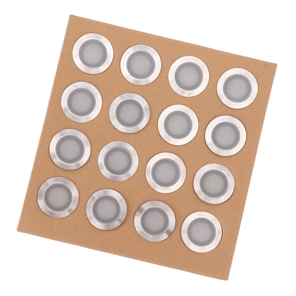 16PCS LED Deck Light Stainless Steel PC IP67 Waterproof In Ground Lamp for Garden Yard Stair