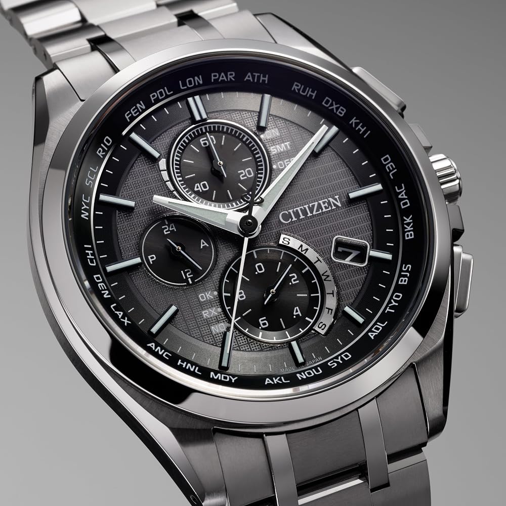 Citizen Attesa AT8040-57E Men's Titanium Watch Waterproof Luminous Silver Black Japanese Design