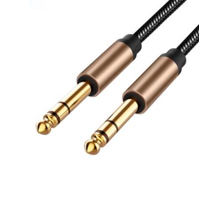 6,5-mm-Klinken-Audiokabel, geflochtenes Nylon für Gitarren-Mixer-Verstärker, 6,35-Klinkenstecker auf Stecker, Aux-Kabel