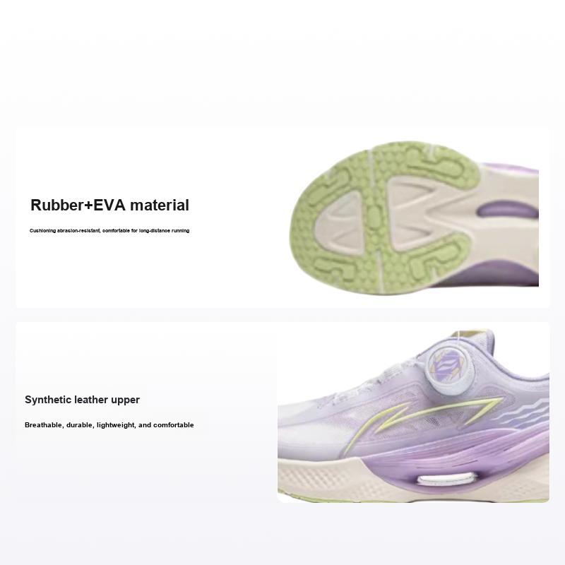 Li Ning Kids Cloud Comfortable Versatile Shock Absorbing Breathable Low Top Running Shoes Kids Running Shoes Purple White YKFU020-2