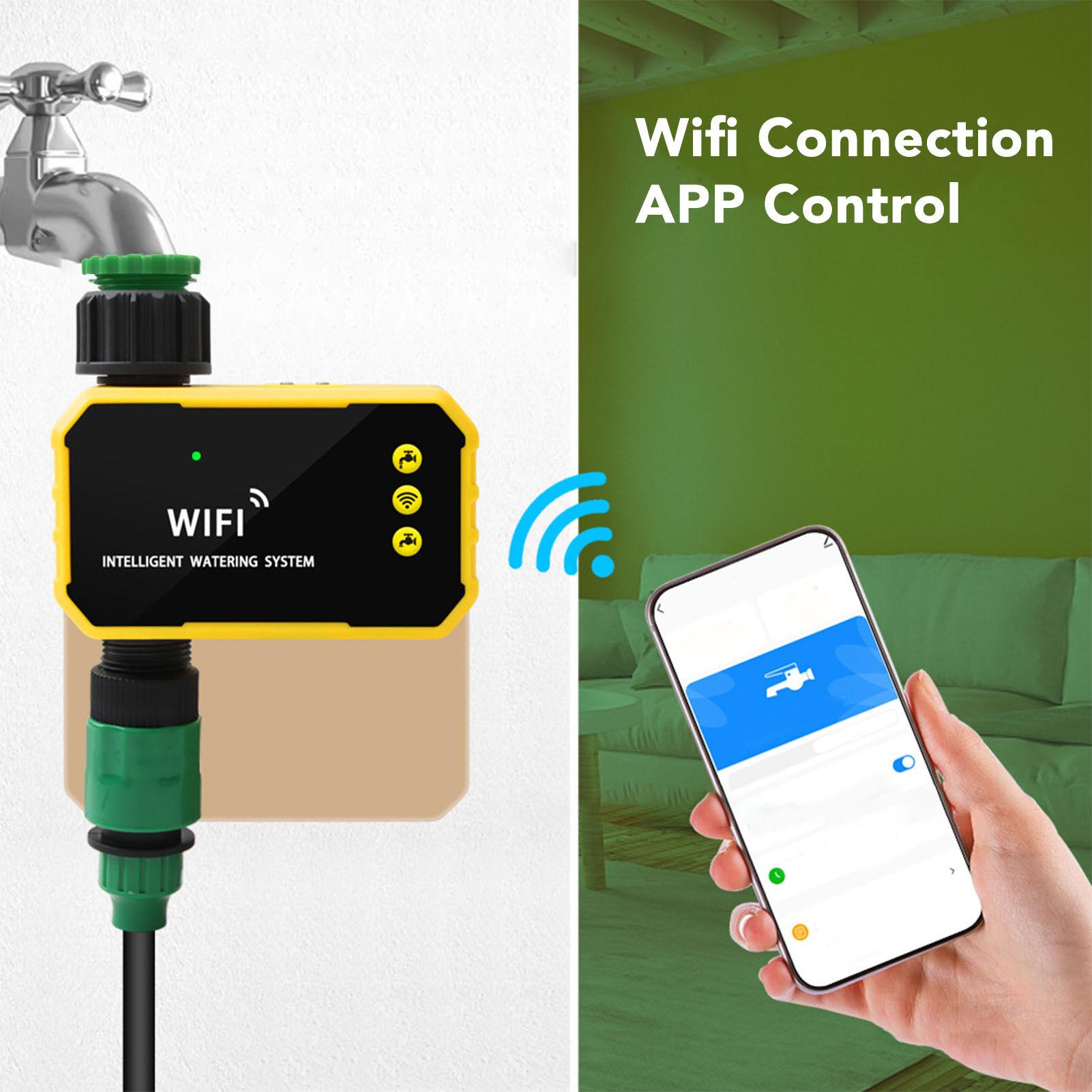 

Garden Water Timer Solar WiFI Garden Water Sprinkler Schedules Automatic Watering Irrigation Timer for Balcony Garden Corridor