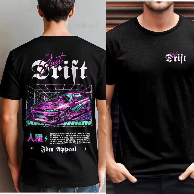 

Drift Japan Streetwear Auto JDM Style Japanese Streetracing Shirt Men Women Cotton Tees CrewNeck T Shirts Printing Clothes L