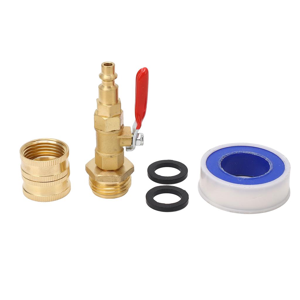 Dual Purpose Winterize Adapter with Quick Plug Brass Ball Valve 3 4in GHT Thread for RV Camper Boat Trailer