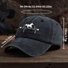 Men's and Women's Outdoor Washed Retro Peaked Cap with ECG Pony Print Fashionable Retro Baseball Cap